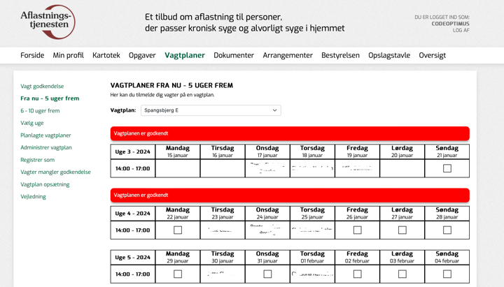 Softwareudvikling til aflastningstjenesten