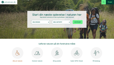 Startbilledet på udinaturens opdaterede umbraco-løsning